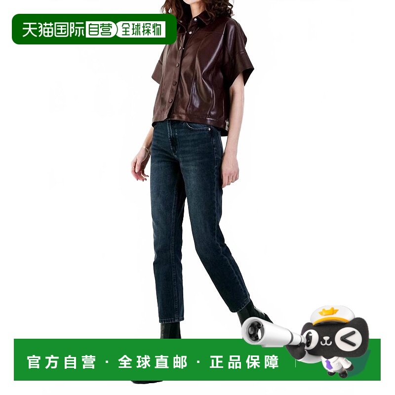 自营 dear john denimBess纯素棕色皮革上衣 美国奥莱直发皮衣