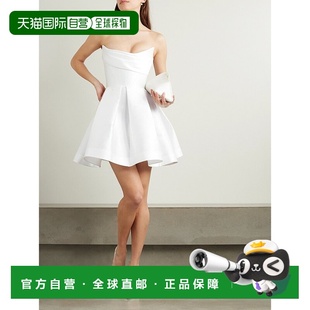 女士 1h可退 PERRY ALEX 无肩带垂褶缎面迷你连衣裙 香港直邮潮奢