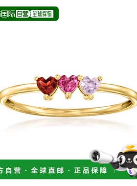 自营RS Pure by Ross-Simons 14kt 黄金多宝石心形戒指 - 紫色 美