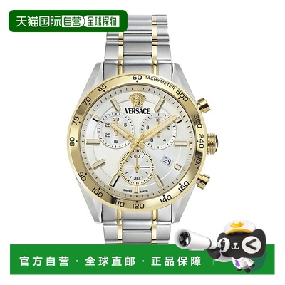 自营versaceV-Code Chrono 手链腕表 - 双色/双色/银色 【美国奥