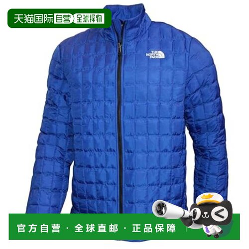 自营The North Face Thermoball绗缝夹克男士蓝色绝缘全拉链APP30