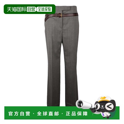 自营pradaTailored Grey Trousers with Subtle Crease - grey 美