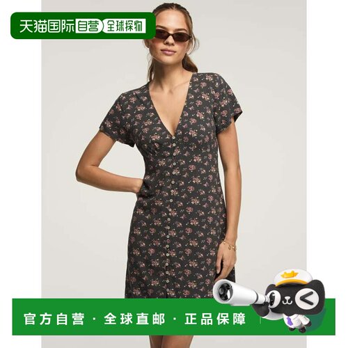 自营lucky brandLucky品牌女装印花短袖Simone迷你连衣裙-黑色 美