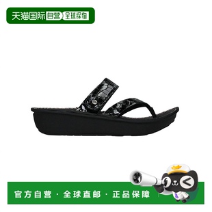 迷你鳄鱼闪无烟煤 大溪地支撑人字拖凉鞋 迷你鳄鱼 wolky女式 自营