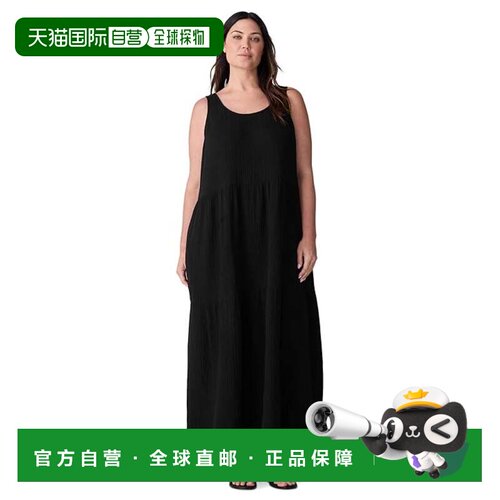 自营Eileen Fisher Dress  Black Cotton Scoop Neck Sleeveless