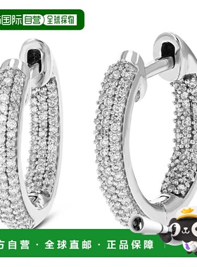 自营 vir jewels3/8 克拉女式钻石圈形耳环，0.925 纯银圆形实验2