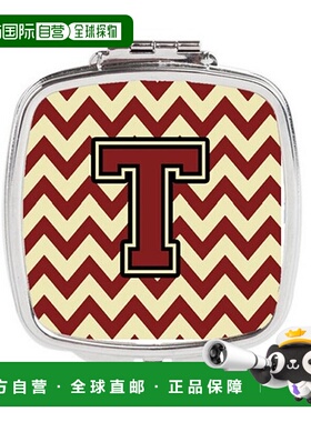 自营 Carolines Treasures CJ1061-TSCM 字母 T 雪佛龙栗色正品