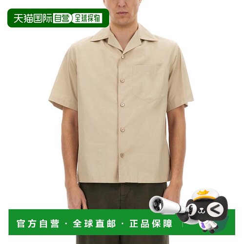 自营burberryShort-Sleeved Havana Shirt - neutrals 美国奥莱直