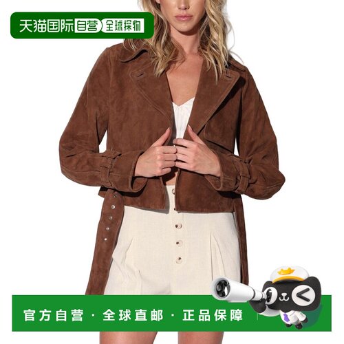 自营Walter Baker Rexa Suede Short Trench Coat - brown 美国奥