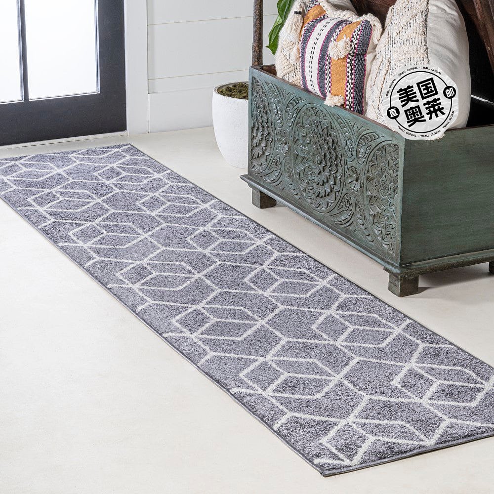 jonathan yTumbling Blocks Modern Geometric Area Rug - gray/w