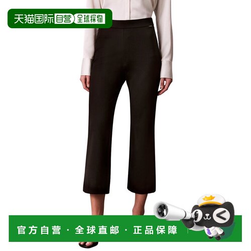 自营Calvin Klein Ponte作物喇叭裤-黑色 美国奥莱直发