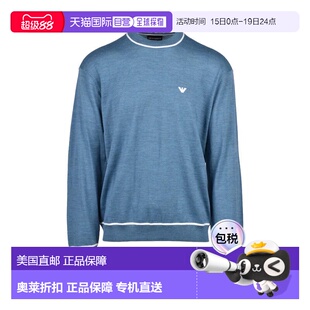 自营emporio armaniWool Crew Neck Sweater - Light Blue - blue