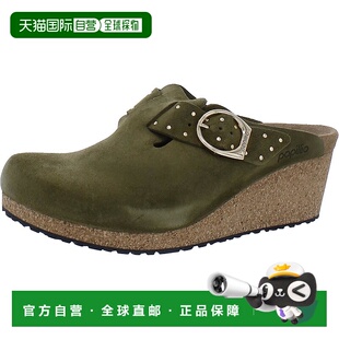 Womens Suede Slip 自营papillioFanny Clogs Buckle Ring