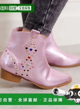 自营 yosi samra达拉斯小姐宝石西部靴粉红色-儿童-粉红色 美国奥