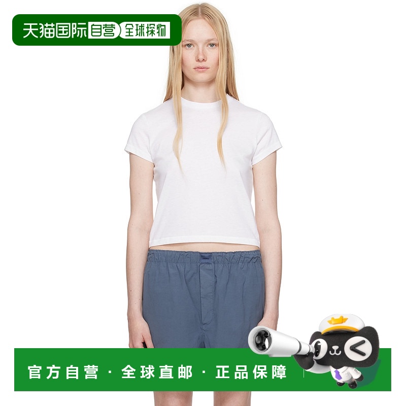 1h可退 香港直邮潮奢 SKIMS 女士 白色 Relaxed Tees Shrunken T