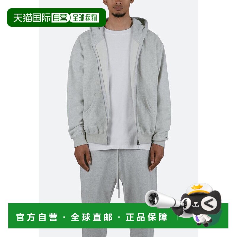 1h可退 【美国直邮】mnml Basic Zip Up Hoodie 灰色 男装卫衣 休