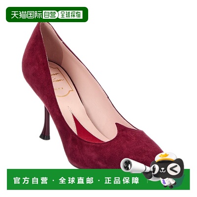 自营Roger Vivier 80绒面革高跟鞋-红色 美国奥莱直发