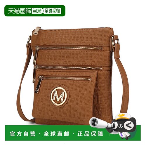 自营 mia k collectionJessy M Signature Crossbody Bag - tan