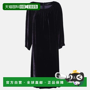 自营Marina Sport By Marina Rinaldi Purple Velvet Pleated Lon