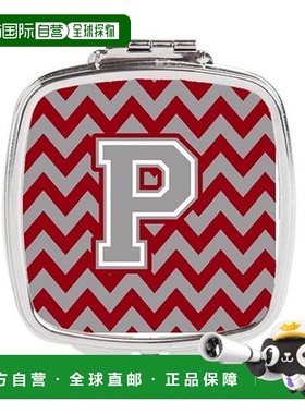 自营 Carolines Treasures CJ1043-PSCM 字母 P 雪佛龙深红正品