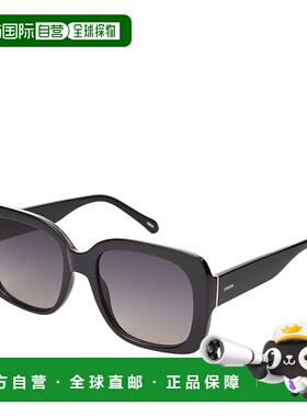 自营 Fossil 女士蝴蝶太阳镜 - 黑色 美国奥莱直发