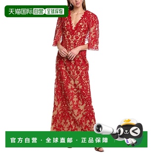 Marchesa 红色长裙 Notte 刺绣连衣裙 直发美国奥莱 Soho 自营