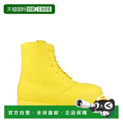 自营salvatore ferragamoFede Leather Combat Boots - yellow 美