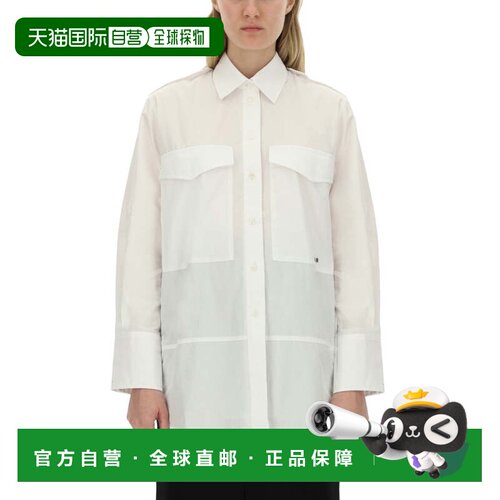 自营victoria beckhamOversize Pocket Shirt - white 美国奥莱直
