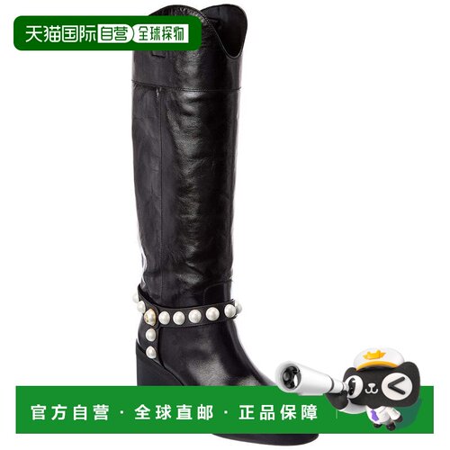 自营Jimmy Choo Tonya A 70皮革及膝靴-黑色 美国奥莱直发