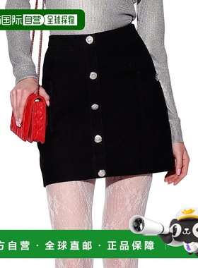 自营Walter Baker Libby Suede Skirt - black 美国奥莱直发a字裙