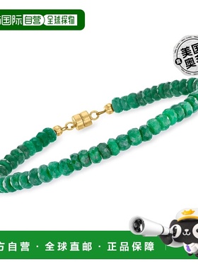 自营Ross-Simons Emerald Bead Bracelet With 14kt Yellow Gold