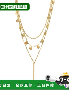 自营adornia14k 镀金抗锈蚀三重五彩纸屑和条形多层项链 - 金色