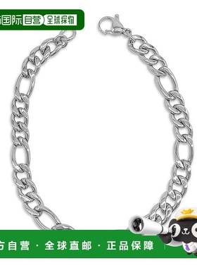 自营 Adornia 7mm Figaro Chain Bracelet silver 9