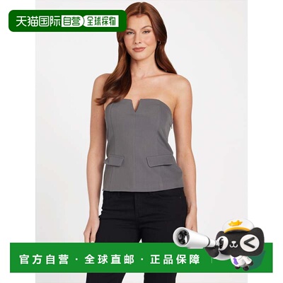 自营guessArkley Tube Top - charcoal grey 美国奥莱直发上衣