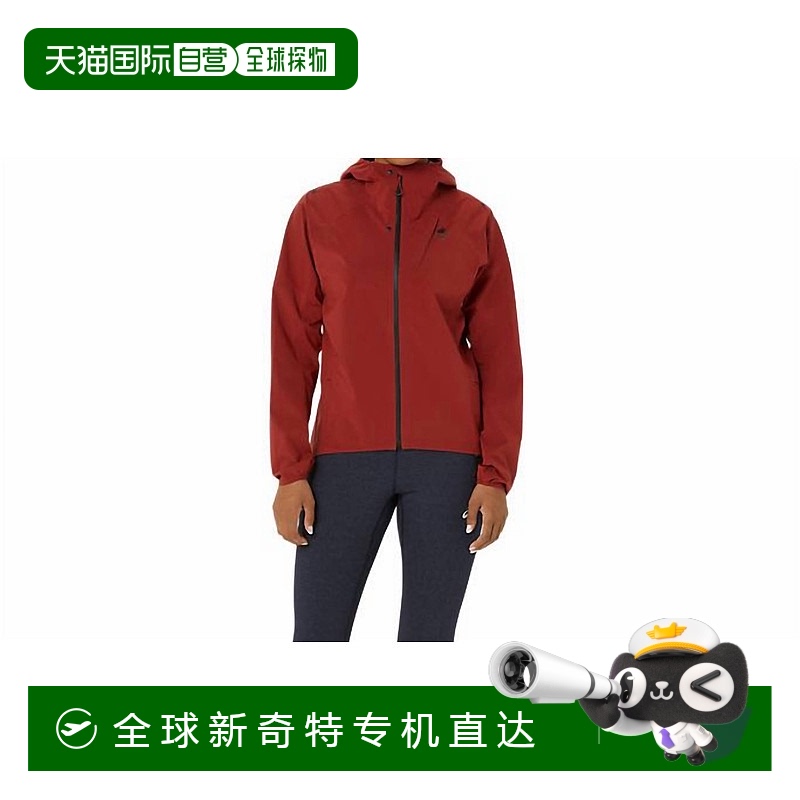 自营 asics深红色女式Metarun防水夹克-深红色 【美国奥莱】直发