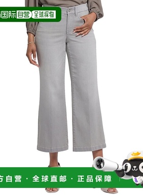 自营 NYDJ Teresa Grenada Mist脚踝露牛仔裤-灰色 美国奥莱直发