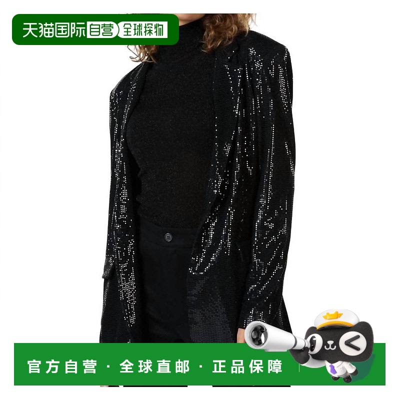 自营 esqualoSequin Blazer In Black - black 美国奥莱直发
