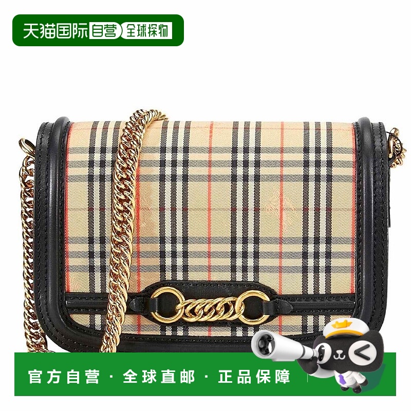 自营Burberry House Check CanvasChain Link Shoulder Bag - mul