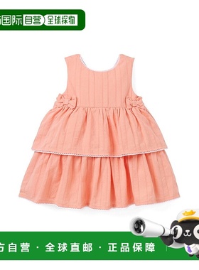 自营janie and jack珍妮和杰克分层褶边连衣裙-粉红色 美国奥莱直