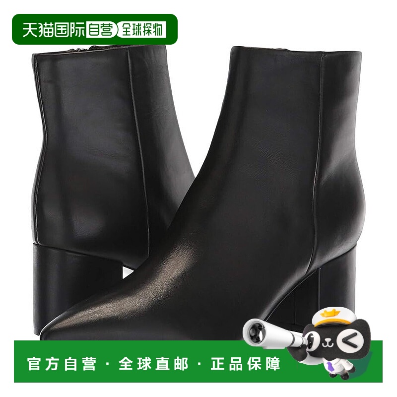自营Marc Fisher Jarli靴子黑色皮革尖头脚踝靴ZOGG545-黑色 美国