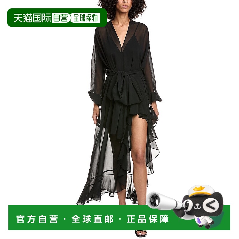 自营Amanda Uprichard Calliope Maxi Dress - black 美国奥莱直