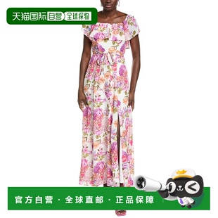Chiffon Dres 自营Maison Printed Sleeve Maxi Short Tara Crepe