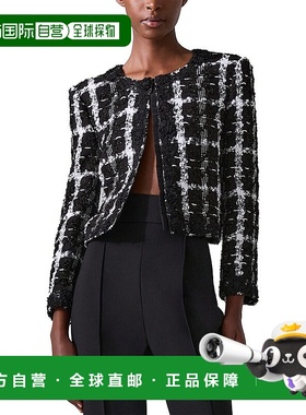 自营Carolina Herrera Collarless Cropped Jacket - black 美国