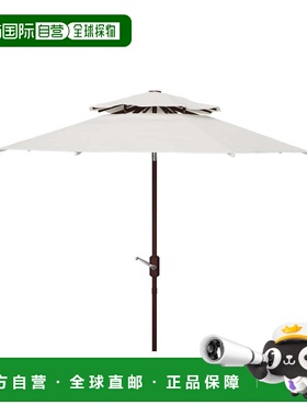 自营safavieh Lorenia 9Ft Double Top Umbrell white 美国奥莱直