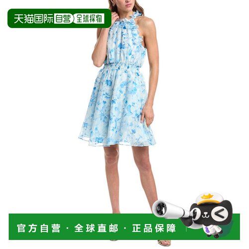 自营Hale Bob Nala Silk & Linen-Blend Dress - blue 美国奥莱直