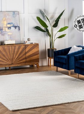 nuLOOM Hand Woven Chunky Woolen Cable Area Rug - off white