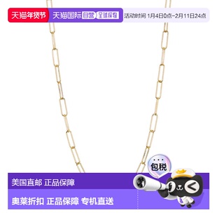 自营 Adornia 回形针链项链首饰 14k 金纯银 美国奥莱直发链子