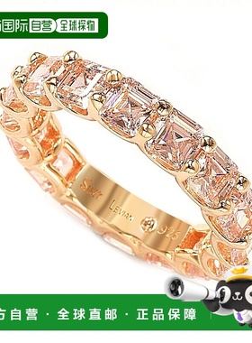 自营 Suzy Levian 玫瑰纯银粉红色立方氧化锆 Asscher 切割永恒戒