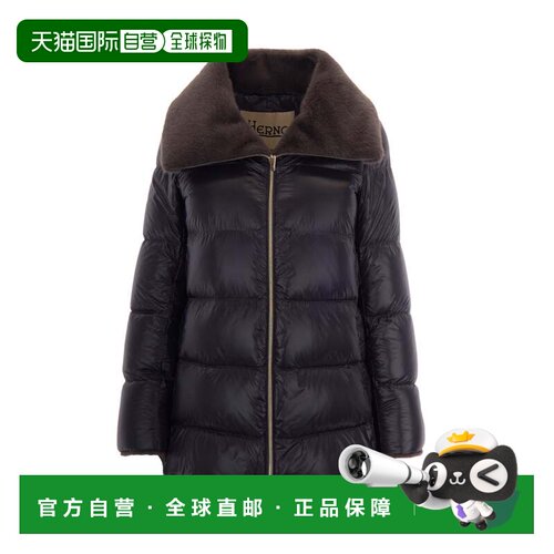 自营herno铁灰色A形加厚羽绒服-黑色 美国奥莱直发