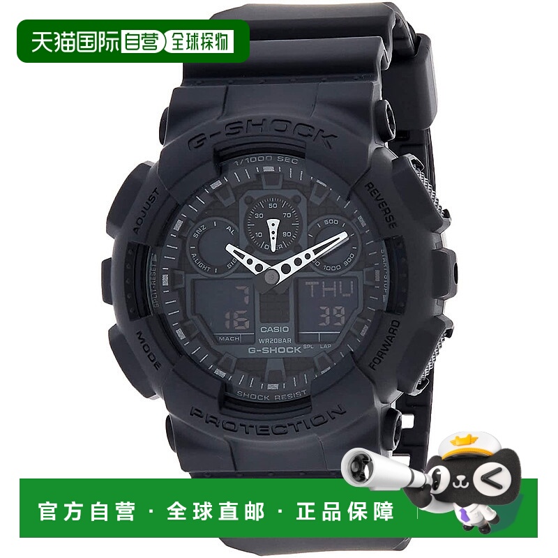 自营casio卡西欧男士G-Shock黑色表盘手表-黑色 美国奥莱直发